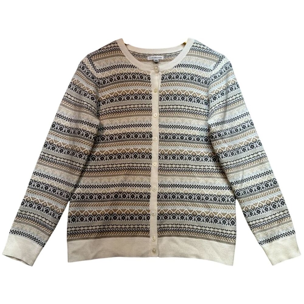 Croft & Barrow Women's Button Front Cardigan Sweater Knit Size S Multicolor Ikat